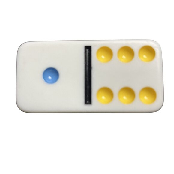 Double Twelve Dominoes Replacement Tile 1 6  Color Dot mq - Picture 1 of 3